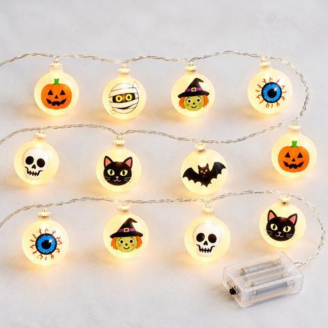 Guirlande LED Halloween - Ambiance festive avec formes variées - Décoration intérieure - 1,5m 10 lampes batterie (1/5)