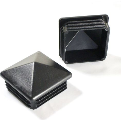 Ajile – Embout Plastique Carré PYRAMIDAL pour tube 60 x 60 épaisseur 1,5 à 3,0 mm NOIR