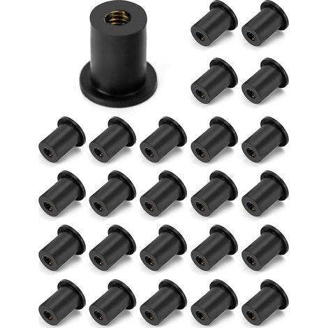 Kaelt - Écrous de puits en caoutchouc, 25 pièces d'écrous d'expansion à insert en laiton M5 (1/5)