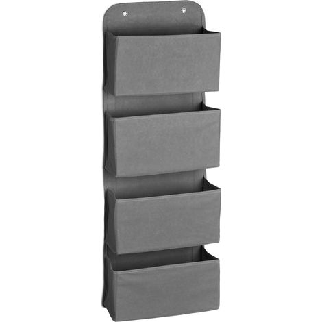 Organizer da appendere multifunzionale 104 x 31 x 10 cm 4 scomparti pratico design moderno in feltro grigio 130009808