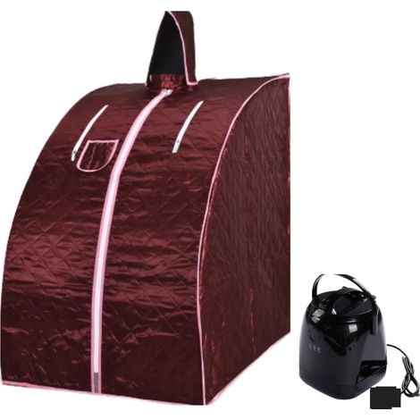 Kit de sauna portatif Salle portative de générateur de sauna à vapeur, pot de vapeur 2.0L amincissant le support en métal fort d'acier inoxydable de station thermale de bain Tente de sauna personnelle (1/5)