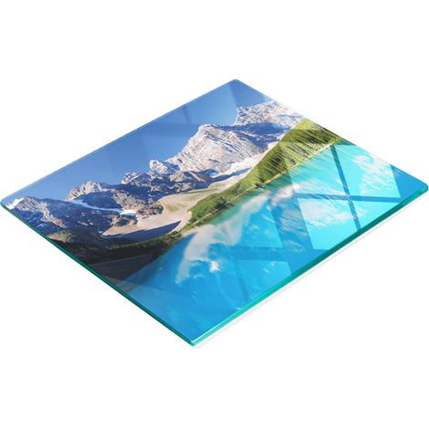 Pannello decorativo multifunzionale in vetro per cucina, modello Morena Lake, 60x52 cm. (1/5)