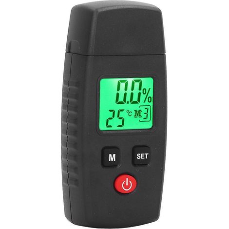 Holzfeuchtemessgerät mit Stiftanschluss, digitale Anzeige, 3-in-1-Feuchtesensor zur Materialerkennung
