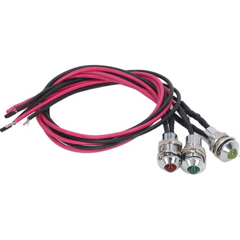 Lot de 3 voyants LED métalliques étanches avec fil pour voiture, camion, bateau, 24 V (1/5)