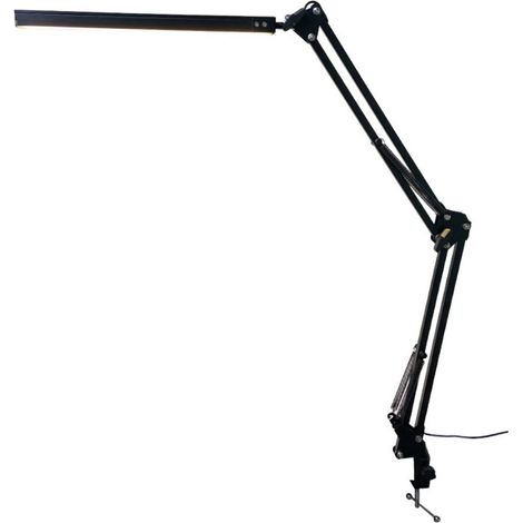 Lampe de bureau LED, bras pivotant réglable avec pince, lampe de lecture agréable pour les yeux, 10 niveaux de luminosité, 3 modes d'éclairage,noir (1/5)
