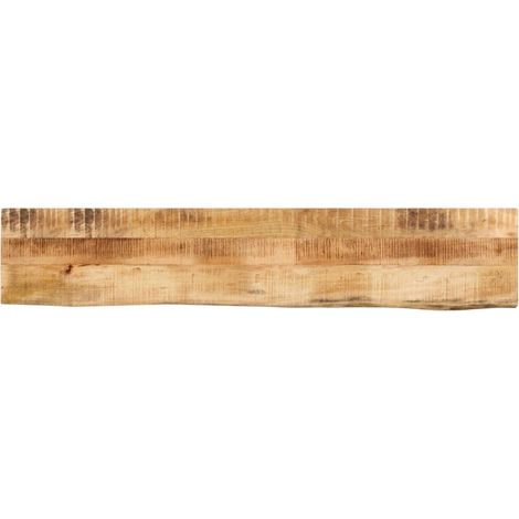 Tischplatte 160x20x2,5 cm Baumkante Massivholz Raues Mangoholz (1/5)