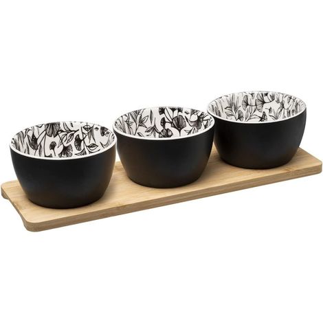 Bols à collation à motif floral sur support (1/4)