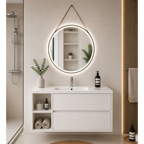 Mobile bagno con lavabo ORIGENBATH ZEUS senza specchio 120x45 cm 1 vasca Sinistra bianco nordico (1/5)