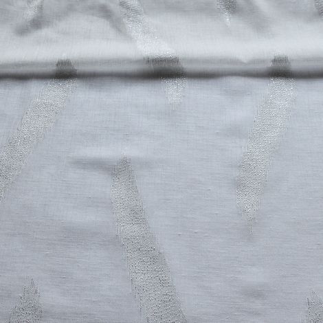 Tissu jacquard géométrique Argent 300 cm