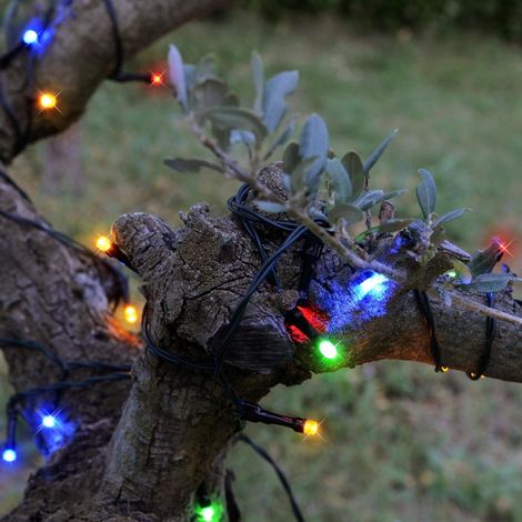 Guirlande lumineuse multicolore solaire et secteur 10m (1/3)