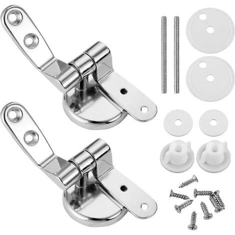 Lunettes de toilette, charnières, acier inoxydable, pour siège de toilette, fixation pour siège de toilette, housse, housse, accessoires universels, la plupart des sièges de toilette en bois, en résin (1/5)