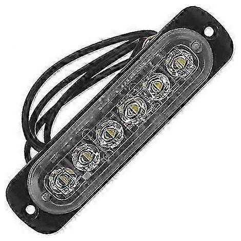Luce stroboscopica lampeggiante bianco a 6 LED (12-24 V) per il veicolo di allarme di emergenza (1/5)