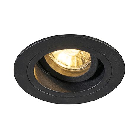 QAZQA chuck - Spot encastrable - 1 lumière - Ø 92 mm - Noir - Moderne - éclairage intérieur - Salon I Chambre I Cuisine I Salle à manger