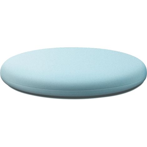 Housse de coussin ronde en mousse à mémoire de forme bleu clair, lavable et respirante pour un confort optimal à la maison et dans la chambre. (1/3)