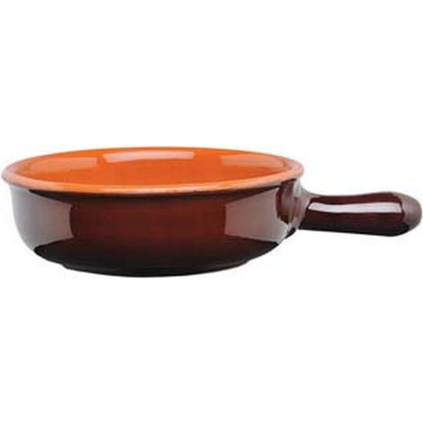 2PZ casseruola in terracotta  alto 1 manico bicolore  - cm.24
