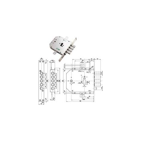 SERRATURA TRIPLICE INFILARE CON SCROCCO CIL. EUROPEO BLINDATE 85735  mm.63 DX (85735D)    MOTTURA