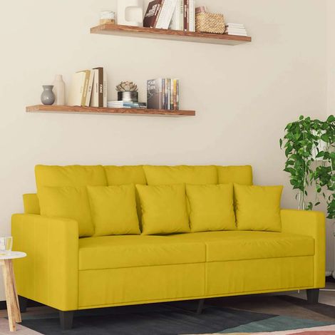 Canapé-Sofa à 2 places Jaune 140 cm Velours 976633 (1/5)