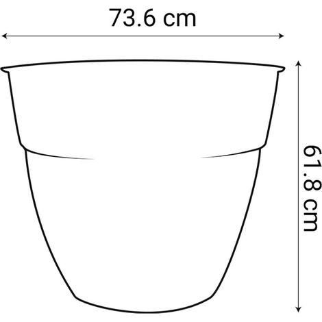 Pot de fleur rond Osaka Ø 70 x H.61,8 cm Orange terre battue - Eda
