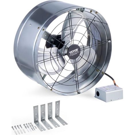 Extracteur d'Air de Grenier 1300 CFM Ventilateur de Toit et Pignon avec Thermostat Réglable Métal Galvanisé DF-36-P65 (1/5)