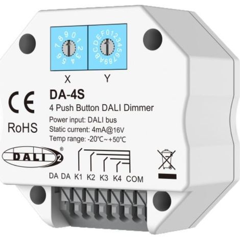 Dimmer DALI 4 Canali Compatibile con 4 Pulsanti Bianco (1/2)