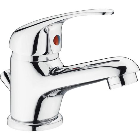 Robinet de lavabo monotrou en cuivre avec tuyau de sortie