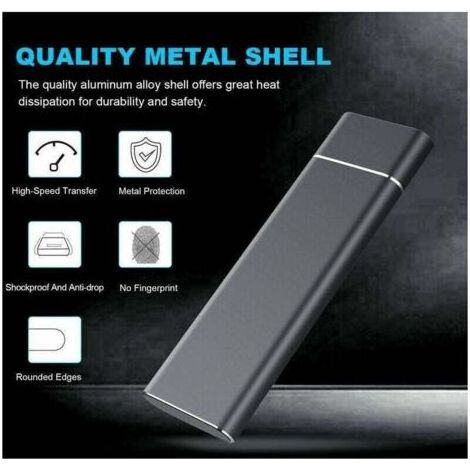 Disque Dur Externe - 2 To - Ssd - Mobile - Haute Vitesse - Portable Externe