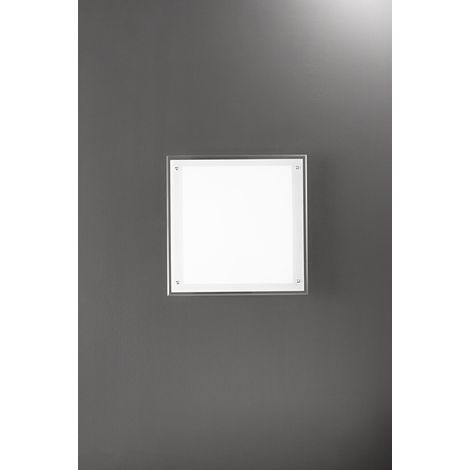 Plafonnier LED Carré Verre Blanc 40W CCT Réglable 52,5x52,5 cm, Design Moderne avec Structure en Métal et Aluminium Blanc - Perenz Luminaire