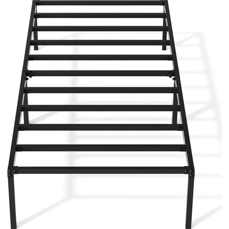 Jiubiaz Bettrahmen für Matratze 200 x 90 cm, klappbar Bettgestell, Metallbett Schwarz 1pcs