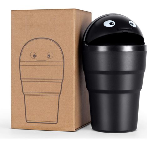 Porte-gobelet de voiture, petite poubelle, voiture, bureau, mini poubelle pour la maison (noir) (1/5)