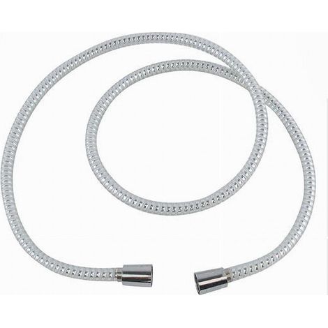 Tuyau De Douche Flexible - 200 Cm - Raccord Universel - Revêtement En Pvc - Double Sertissage - Blanc Chromé (1/2)