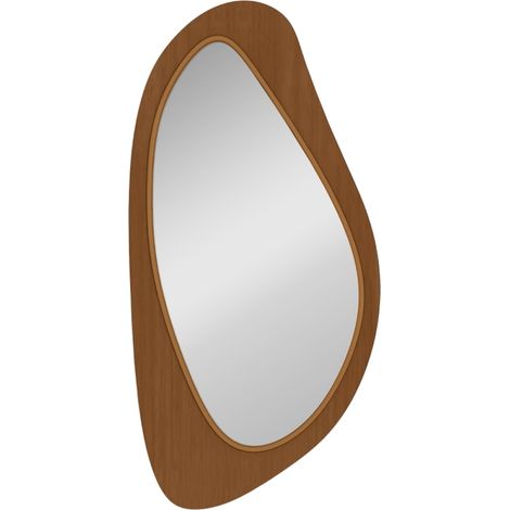 Cadre en placage de pin et verre 3,5 mm, miroir décoratif qui apporte chaleur et lumière pour entrée ou chambre (1/5)