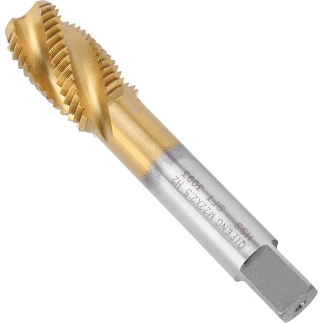 Taraud à goujures hélicoïdales en acier rapide au cobalt pour machine, filetage M22 x 2,5 mm (1/5)