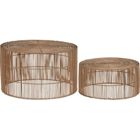 Table basse rattan naturel style balinais élégant - Naturel rotin clair (1/3)