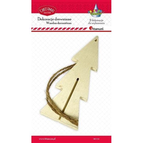 Ciondoli in legno 3D a forma di albero di Natale (2 pezzi)