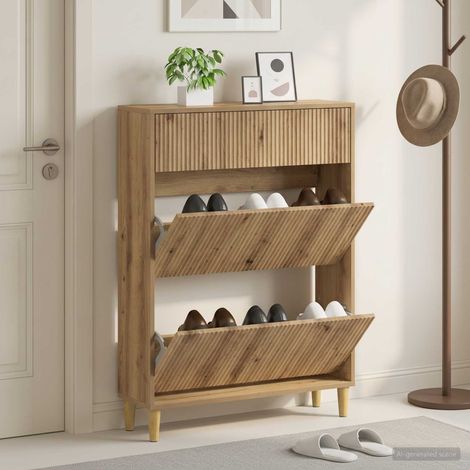 vidaXL Shoe Cabinet ARNHEM 78 x 24 x 103 cm Engineered Wood (1/5)