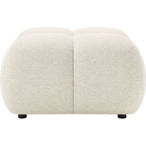 CONSTANCE - Pouf en tissu chenille Beige 72x72x43.5 cm