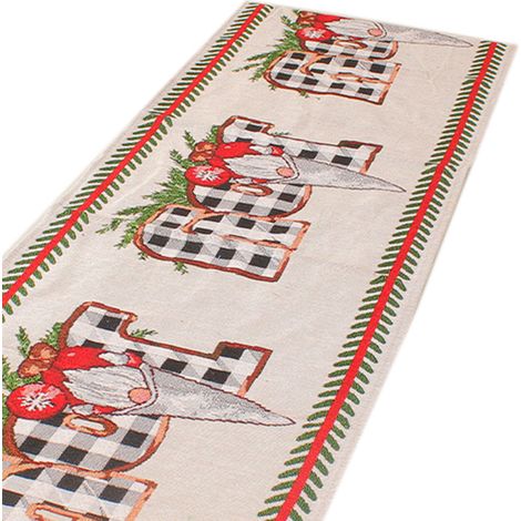 Nappe de Noël imprimée à motifs de drapeaux, résistante aux taches, motif Père Noël (1/5)