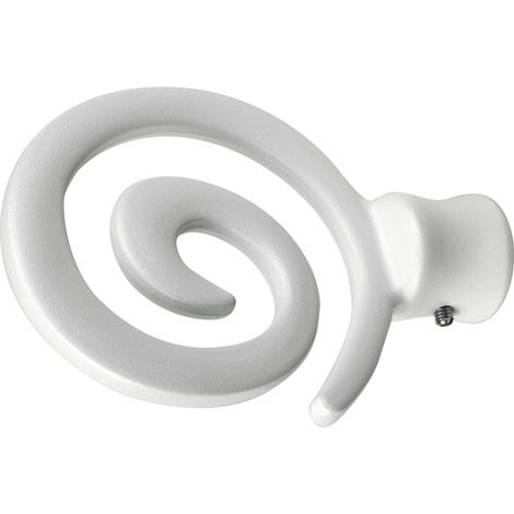 2 pomoli bianchi a spirale terminali per tubo tende diametro 20 mm