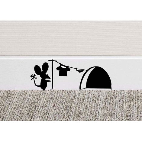 Autocollant mural en vinyle pour trou de souris, décalcomanie en vinyle pour plinthes de maison, amusant (1/5)