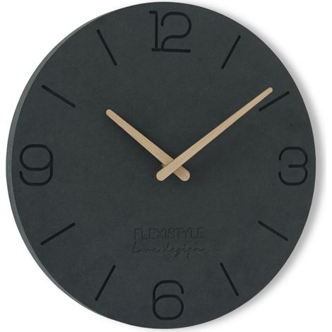 Wanduhr für das Wohnzimmer 3EKO schwarz 30 cm