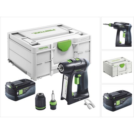 Festool C 18-Basic taladro atornillador a batería 18 V 45 Nm sin escobillas + 1x batería recargable 5,0 Ah + systainer - sin cargador (1/5)