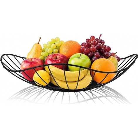 Metal Fruit Basket Leaf Design Oval Wire Basket Fruit Basket Open Fruit Basket Vegetable Bread Fruit Basket Kitchen Table (1/5)