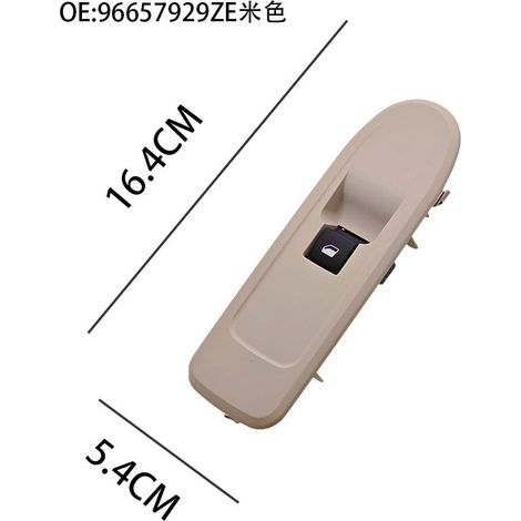 96657929ZE est un interrupteur à bouton-poussoir pour la vitre électrique côté passager d'une voiture Peugeot 408. (1/4)