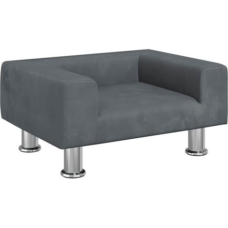 Lit pour chien gris foncé 50x40x26,5 cm velours