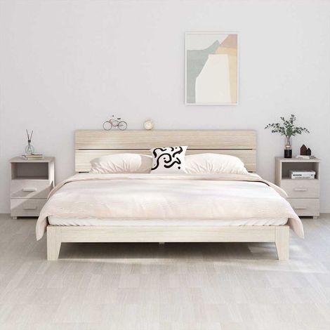 vidaXL Mesitas de noche 2 uds HAMAR pino macizo blanco 40x35x62 cm (1/5)