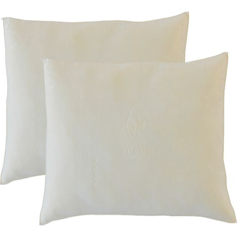 Olympe Literie – Lot de 2 oreillers 60x60 cm – Flocons de mousse viscoélastique – Mémoire de forme mi-ferme – Enveloppe tissu stretch 100% polyester