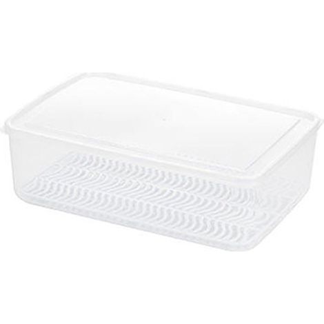 Boîte de Conservation Alimentaire Transparente en PP Empilable avec Planche d'Égouttage - Grand Format pour Réfrigérateur (1/5)