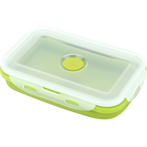Boîte à lunch en silicone pour étudiants, boîte à lunch pliable en silicone, ensemble de contenants alimentaires (800 ml) (1/5)