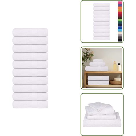 vidaXL Handtücher 10 Stk. Weiß 50x100 cm 360 g/m² 100% Baumwolle (1/5)