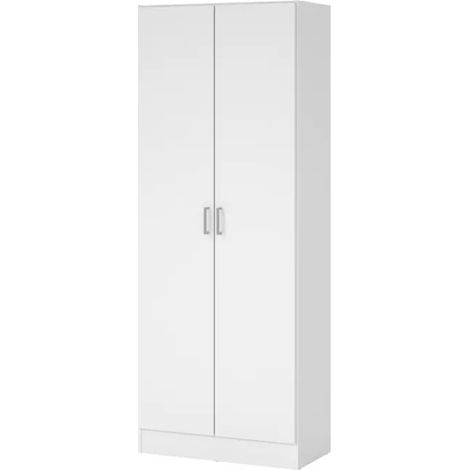 armadio multifunzione 2 ante battenti bianco 70x36x180,9 cm (1/4)